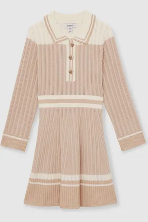 Reiss Colette Rib-Knit Pointelle Flared Dress12 - 13 ans (152 - 158cm)