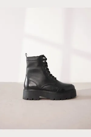 Next Signature Forever Leather Comfort Chunky À lacets Bottes