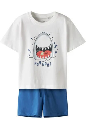 NAME IT 100% Cotton Shark Graphic T-Shirt & Shorts Set110116cm
