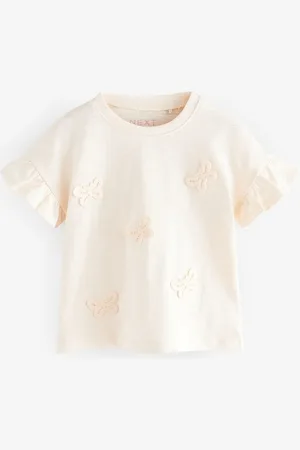 Next Short Sleeve Butterfly Appliqué 100% Cotton T-Shirt (3mths-7yrs)5 - 6 ans (110 - 116cm)