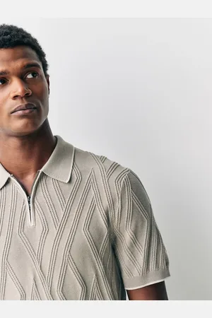 Next Polo slim en coton riche en coton à manches courtes Polo à col zippé en mailleMédium