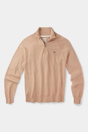 Aubin Pull Bonby à col zippé 100% coton marronS