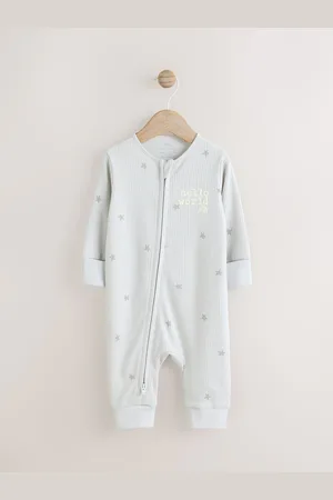 Next 100% Cotton Hello World Two Way Zip Baby Sleepsuit (0-9mths)56cm