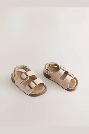 Next Leather Double Buckle Cushioned Footbed Sandals