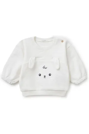 Benetton Sweat Bébé Col rond Rose Imprimé 100% coton12 - Mois 18 (80 - 86cm)