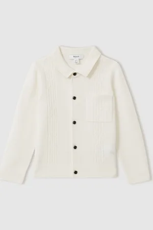 Reiss Lockhurst - Cardigan en laine à mailles torsadées4 - 5 ans (104 - 110cm)