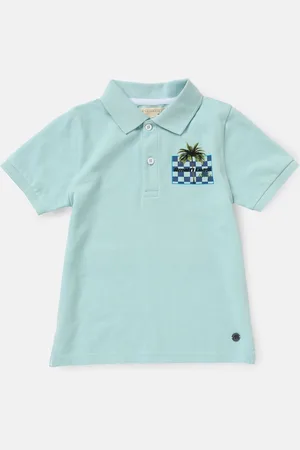 Angel & Rocket Arlo Jersey Pique Back Print 100% Cotton Polo Shirt110116cm