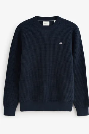 GANT Textured Cotton Crew Neck 100% Cotton Jumperxxlarge
