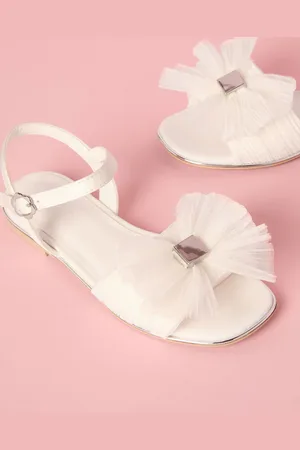 Lipsy London Low Block Heel Plisse Bow Occasion Sandals