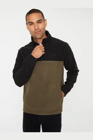 Threadbare Pull polaire à deux tons avec fermeture à glissière quart de tourS