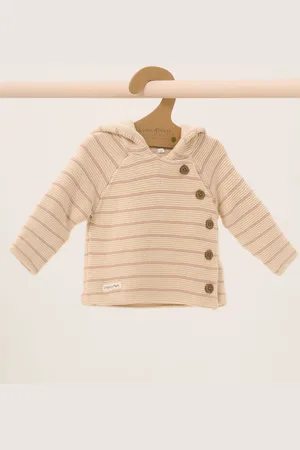 HOMEGROWN Cache-nez à capuche en double tricot de coton biologique 100%. Cardigan6 - Mois 12 (68 - 80cm)