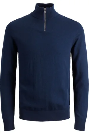 JACK & JONES Blue 1/4 Zip knitted Jumper140146cm