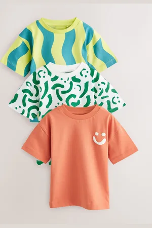 Next Manches courtes 100% Cotton T-shirt 3 Lot (3mths-7yrs)104110cm