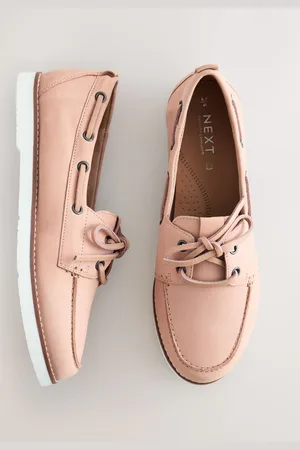 Next Forever Comfort Leather Round Toe Lace Up Boat Shoeseu355
