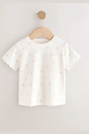 Next 100% Cotton Short Sleeve Scallop T-Shirt (3mths-7yrs)116122cm
