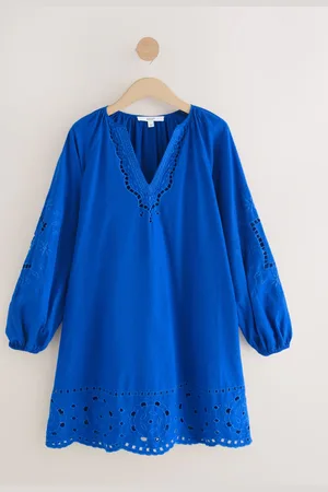 Next Long Sleeve Broderie Summer Mini DressXS - Regular