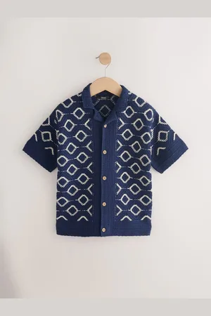 Next Crochet Short Sleeve Button Through Knitted Polo Shirt (3-14yrs)11 - 12 ans (146 - 152cm)