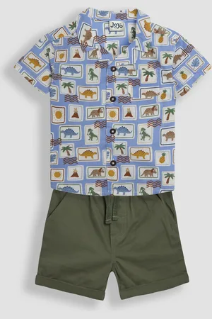 JoJo Maman Bébé Ensemble 2pièces imprimé chemise et short en sergé6 - 7 ans (116 - 122cm)