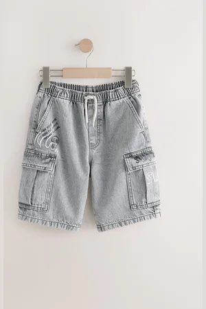 Next 100% coton Denim cargo court (3-16ans)122128cm