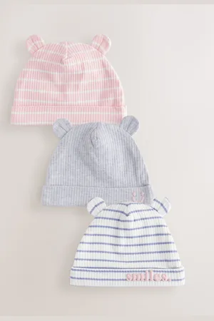 Next Bonnet 100% coton x 3 Lot de chapeaux (0-18mois)6268cm