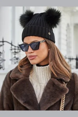 Lipsy London Bonnet cosy côtelé à double pompon ChapeauxUn an