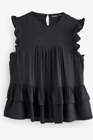 Threadbare Ruffle Frill Smock Shell Top38
