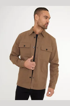 Threadbare Twill boutonné 100% coton Veste-chemiseL
