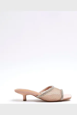River Island Diamante Peep Toe Heeled Sandalseu39