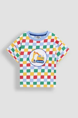 JoJo Maman Bébé Appliqué Checkerboard T-Shirt104110cm