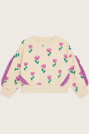 Monsoon Tulip Print Frilly 100% Cotton Sweatshirt3 - 4 ans (98 - 104cm)