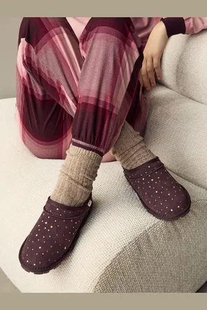 Next Chaussons en daim doublés de fausse fourrure