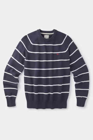 Aubin Blue Leverton Cotton Crew 100% Organic Cotton JumperM