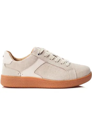 Moda In Pelle Bleu Allette Couleur Block Suede Trainers