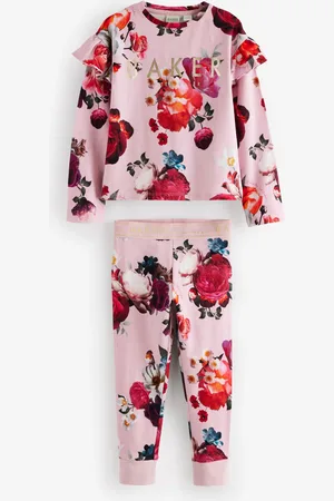 Ted Baker Pink Floral Frill Shoulder Detail Pyjama Set11 ans (146cm)