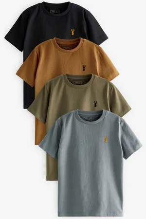 Next T-shirt brodé Manches courtes Stag 4 Pack (3-16ans)9 ans (134cm)