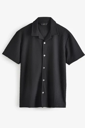 Next Cuban Col Textured Jersey Manches courtes 100% Cotton ShirtM