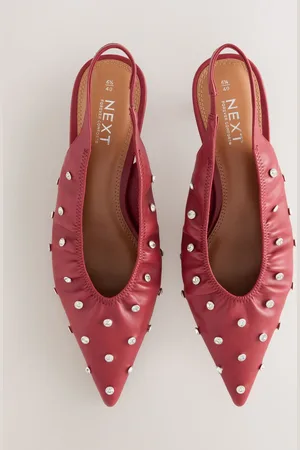 Next Forever Comfort Point Toe Stud Detail Slingback Low Heels
