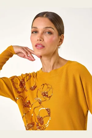 Roman Sequin Floral Print Knit Jumper40