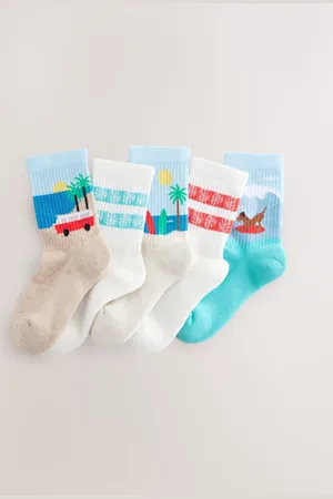 Next Cushioned Semelle intérieure Cotton Rich Ribbed Tipped Chaussettes 5 Lot4-6.5