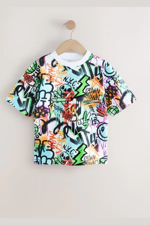 Next Relaxed Fit Short Sleeve Graphic Print T-Shirt (3-16yrs)158164cm