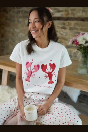Threadbare Heart Graphic Print 100% Cotton Pyjamas Set42