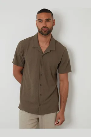 Threadbare Chemise texturée décontractée à col révérélarge