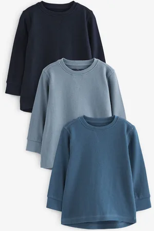 Next T-shirts à manches longues en coton 100% texturé 3 Paquet (3mois-7ans)6 - 7 ans (116 - 122cm)