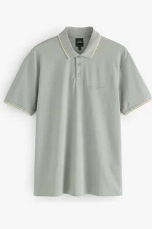 Armani Exchange Tipped Grey Polo ShirtPetit