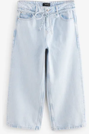 Next 100% Coton Ceinturé Raccourci Ample Jeans36