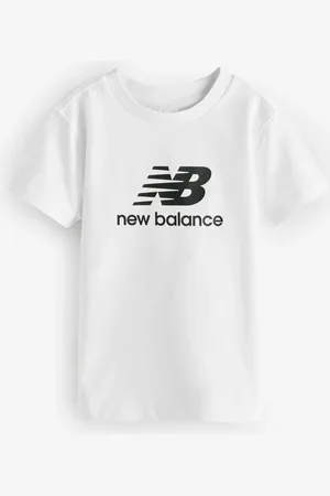 New Balance T-shirt Filles 100% coton à logo superposé7 - 8 ans (122 - 128cm)