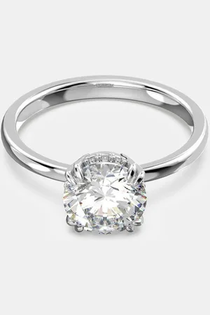 Swarovski Round Cut Rhodium Plated Constella Cocktail Ringlarge