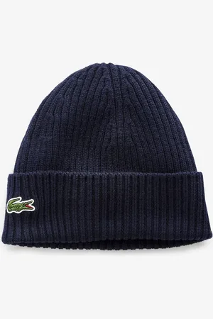 Lacoste Bonnet côtelé en laine douce Bleuonesize