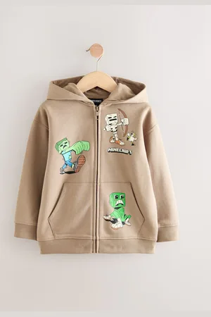 Next Minecraft Stone Zip Through Hoodie (3-16yrs)166168cm