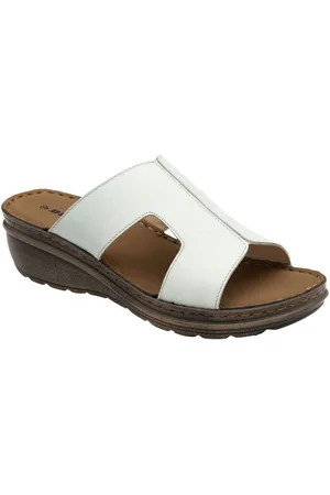 Dunlop Leather Wedge Mules Sandalseu355